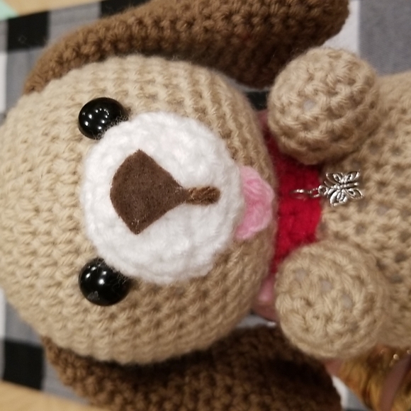 SOLD Crochet Puppy Dog with Collar - Picture 3 of 10